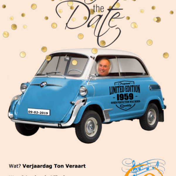 Uitnodiging verjaardag Ton 60 jaar